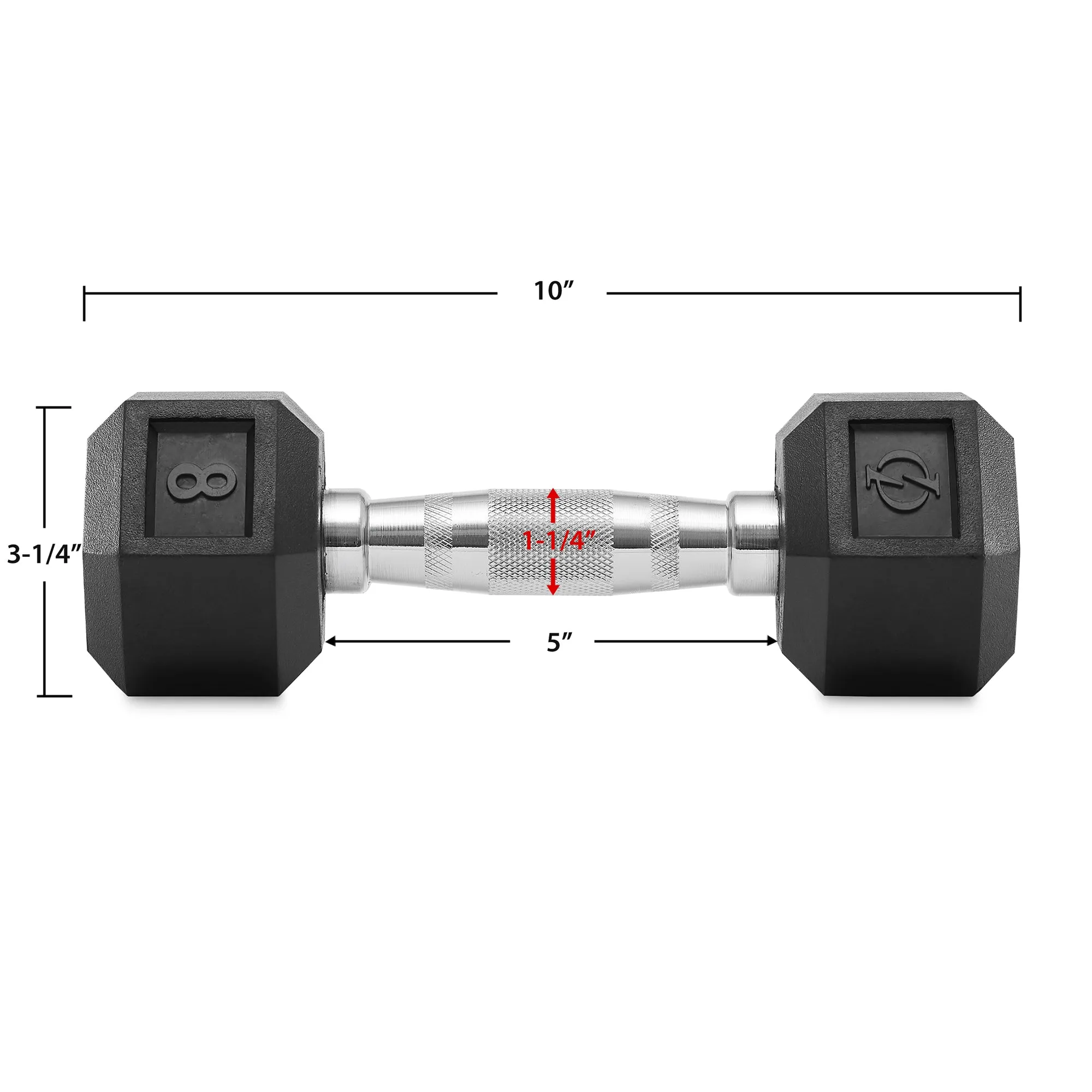 Pair of Rubber Coated Hex Dumbbell, Cast Iron Hand Weight Set, 3 lb to 50 Pound