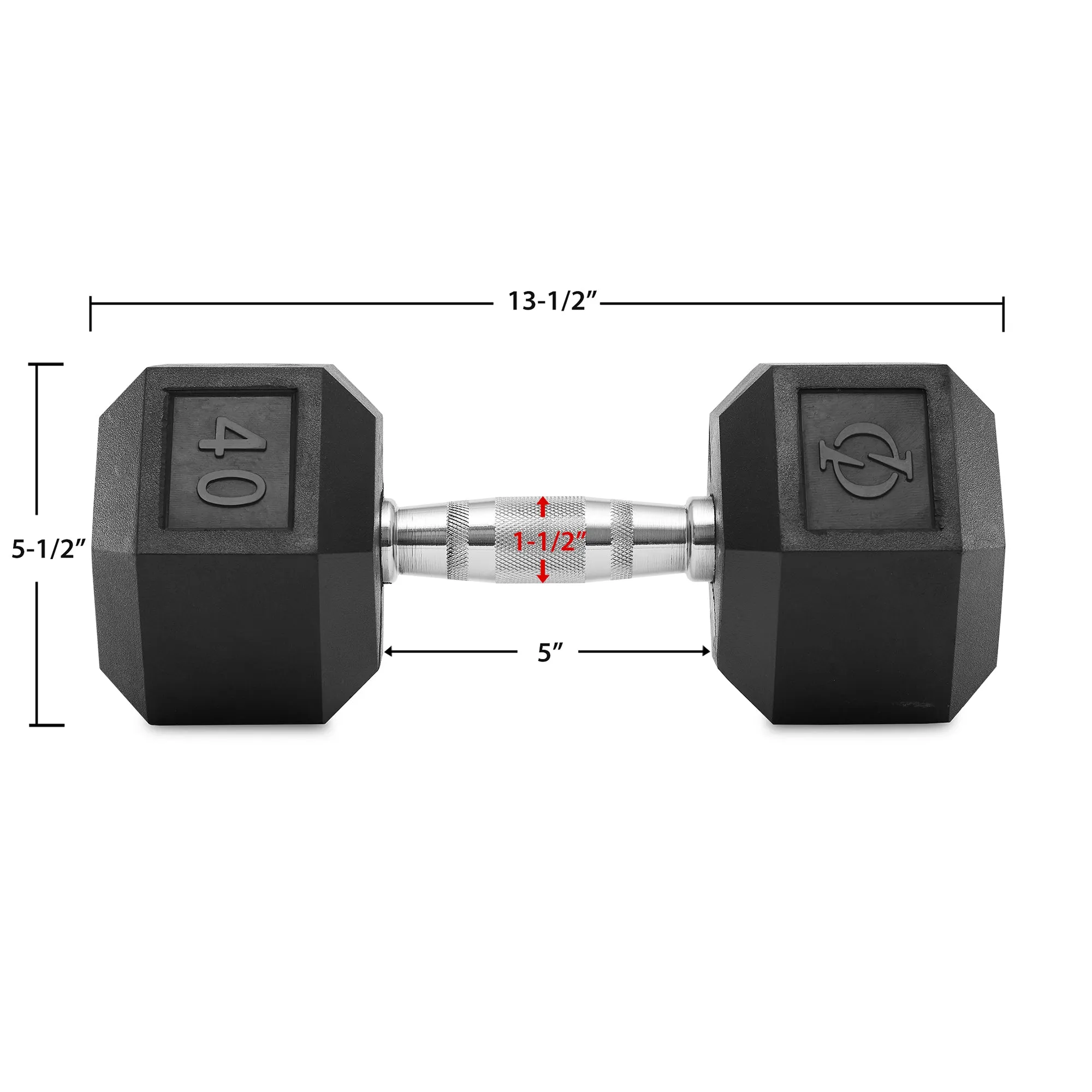 Pair of Rubber Coated Hex Dumbbell, Cast Iron Hand Weight Set, 3 lb to 50 Pound