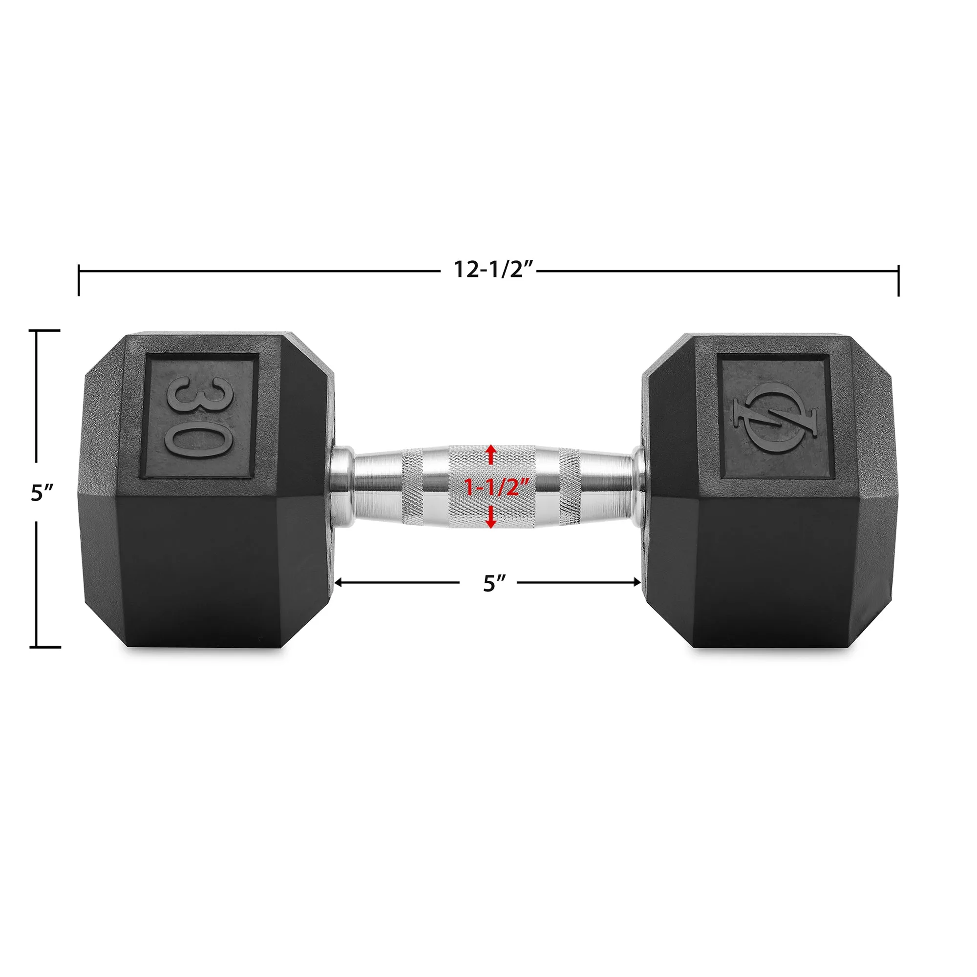 Pair of Rubber Coated Hex Dumbbell, Cast Iron Hand Weight Set, 3 lb to 50 Pound