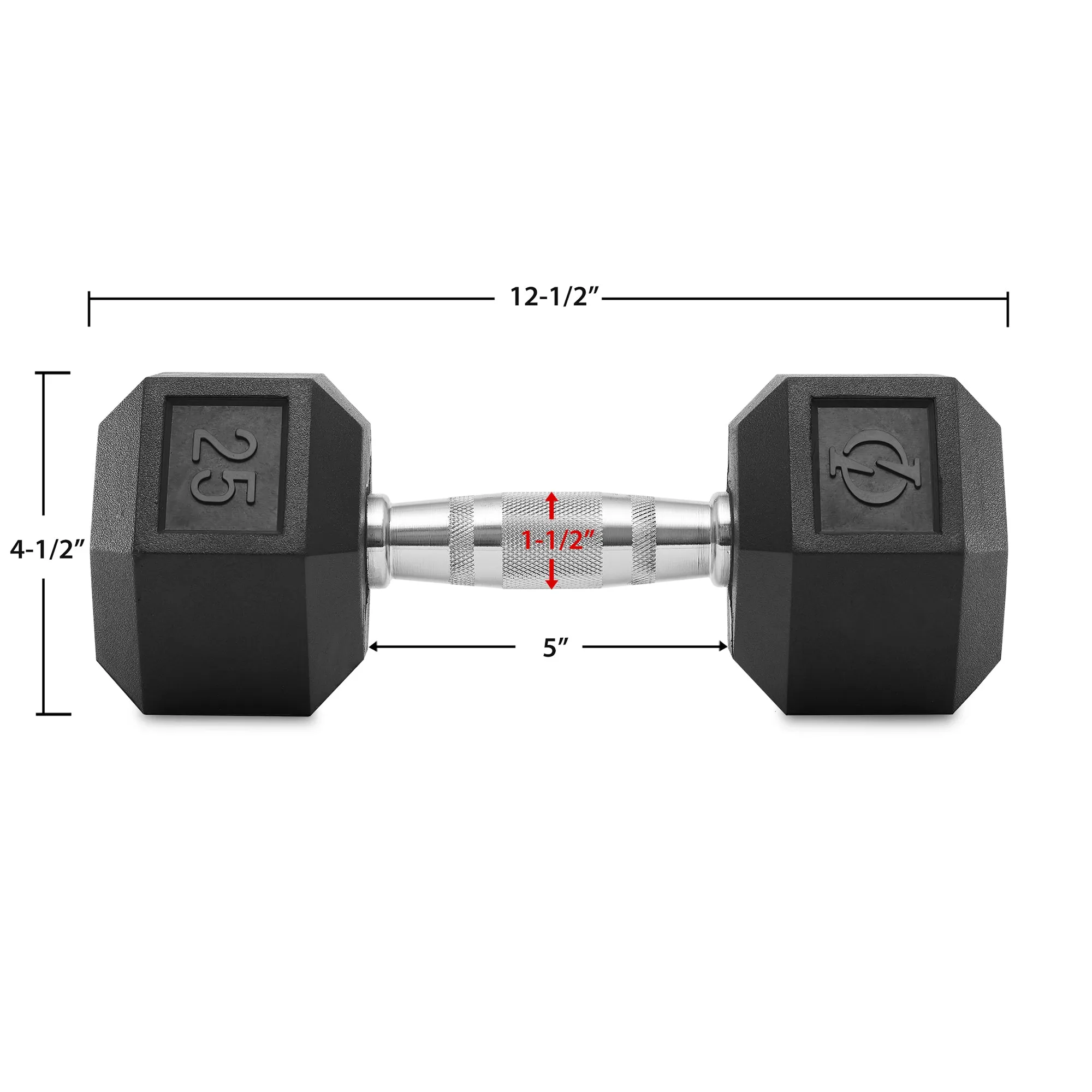 Pair of Rubber Coated Hex Dumbbell, Cast Iron Hand Weight Set, 3 lb to 50 Pound