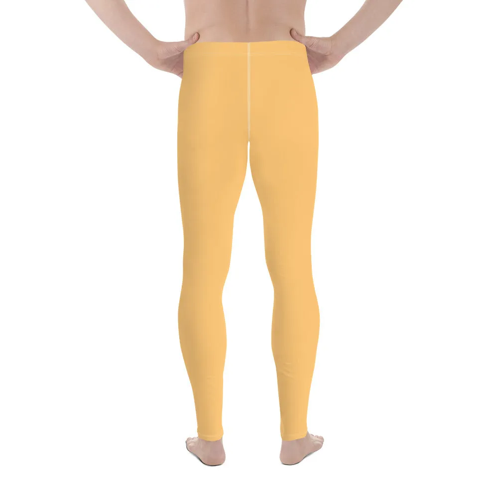 Pale Orange Color Meggings, Solid Orange Color Premium Designer Men's Tight Pants - Made in USA/EU/MX