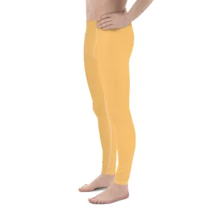 Pale Orange Color Meggings, Solid Orange Color Premium Designer Men's Tight Pants - Made in USA/EU/MX