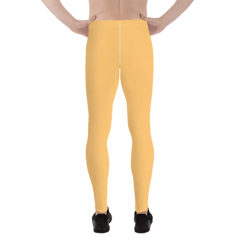 Pale Orange Color Meggings, Solid Orange Color Premium Designer Men's Tight Pants - Made in USA/EU/MX