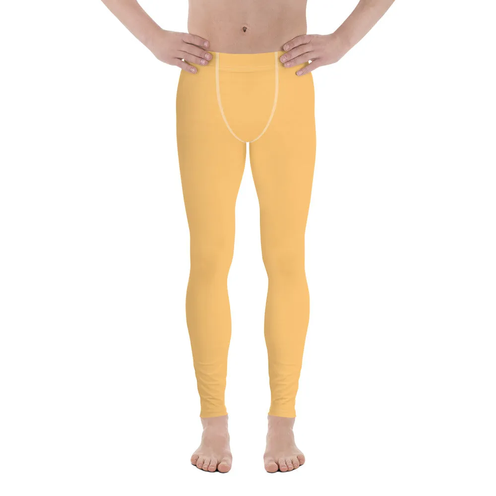 Pale Orange Color Meggings, Solid Orange Color Premium Designer Men's Tight Pants - Made in USA/EU/MX