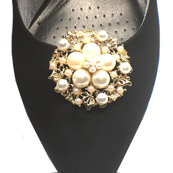 Pearl Gold Round Shoe Clip