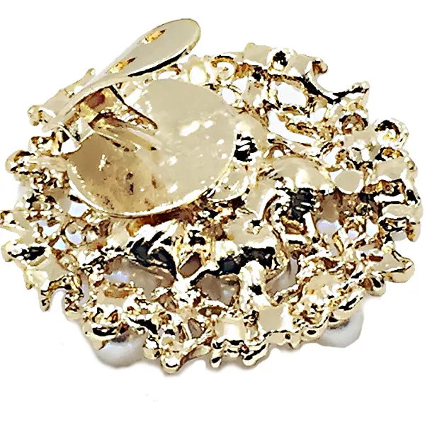 Pearl Gold Round Shoe Clip