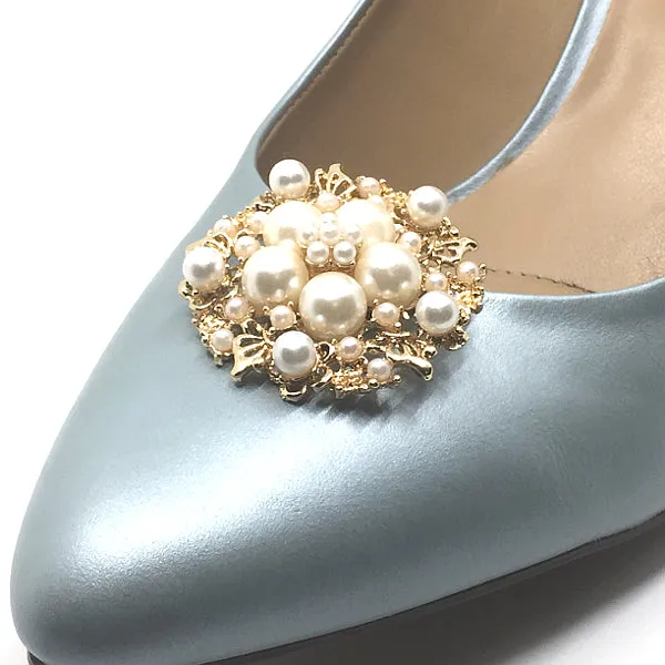 Pearl Gold Round Shoe Clip