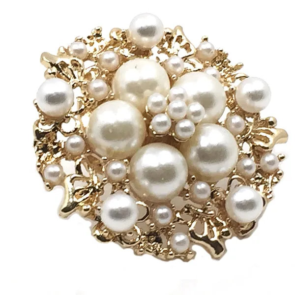 Pearl Gold Round Shoe Clip