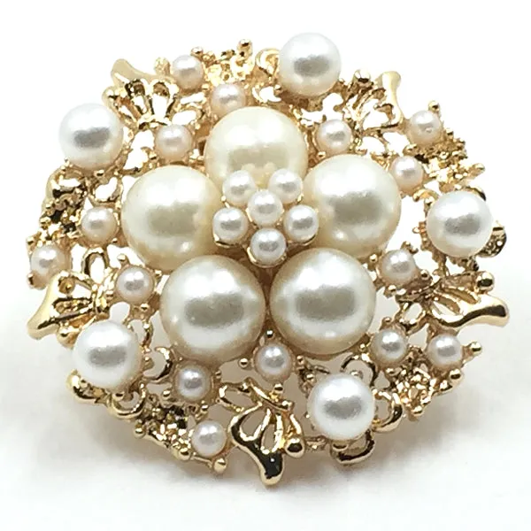 Pearl Gold Round Shoe Clip