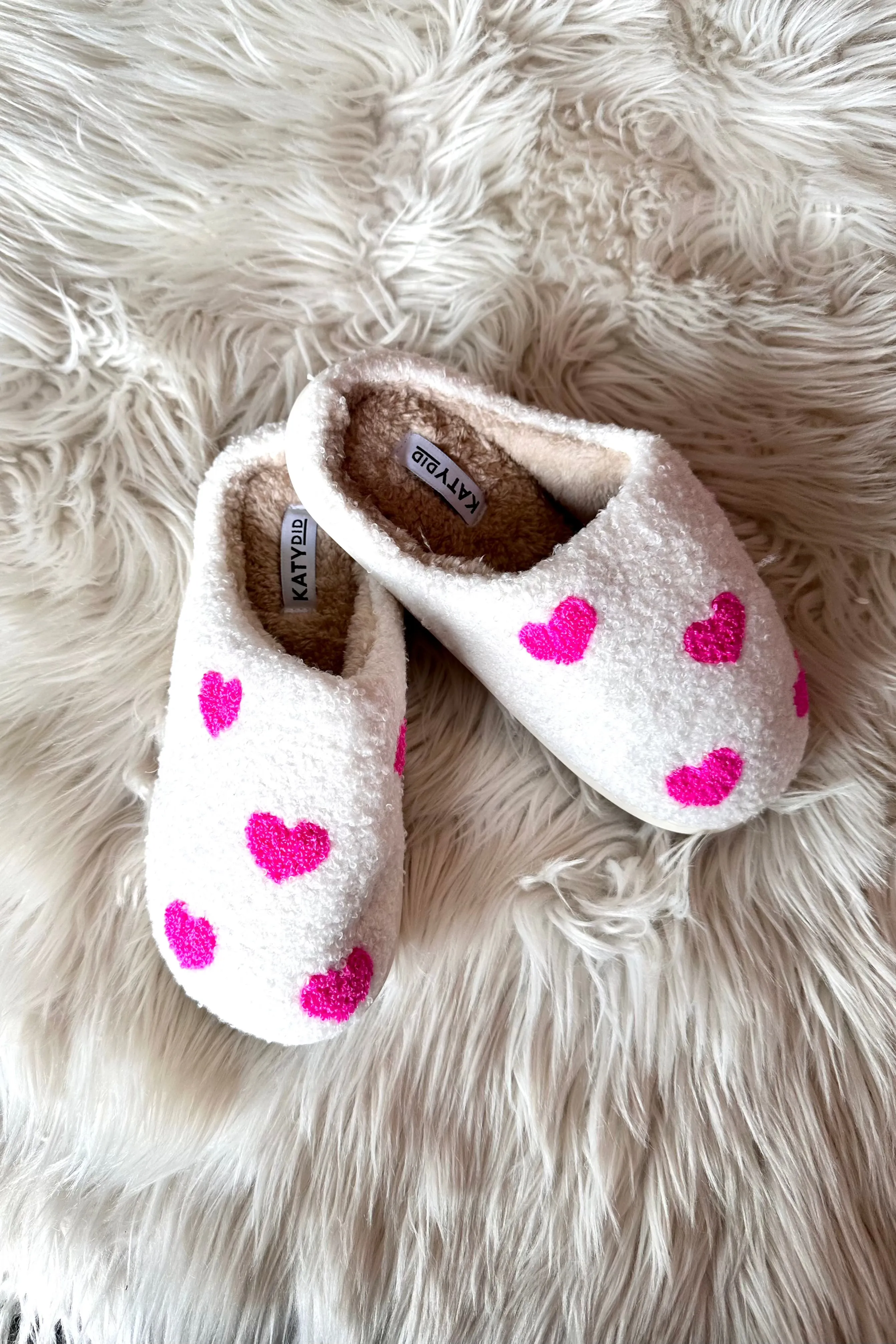 Pink Hearts Slippers