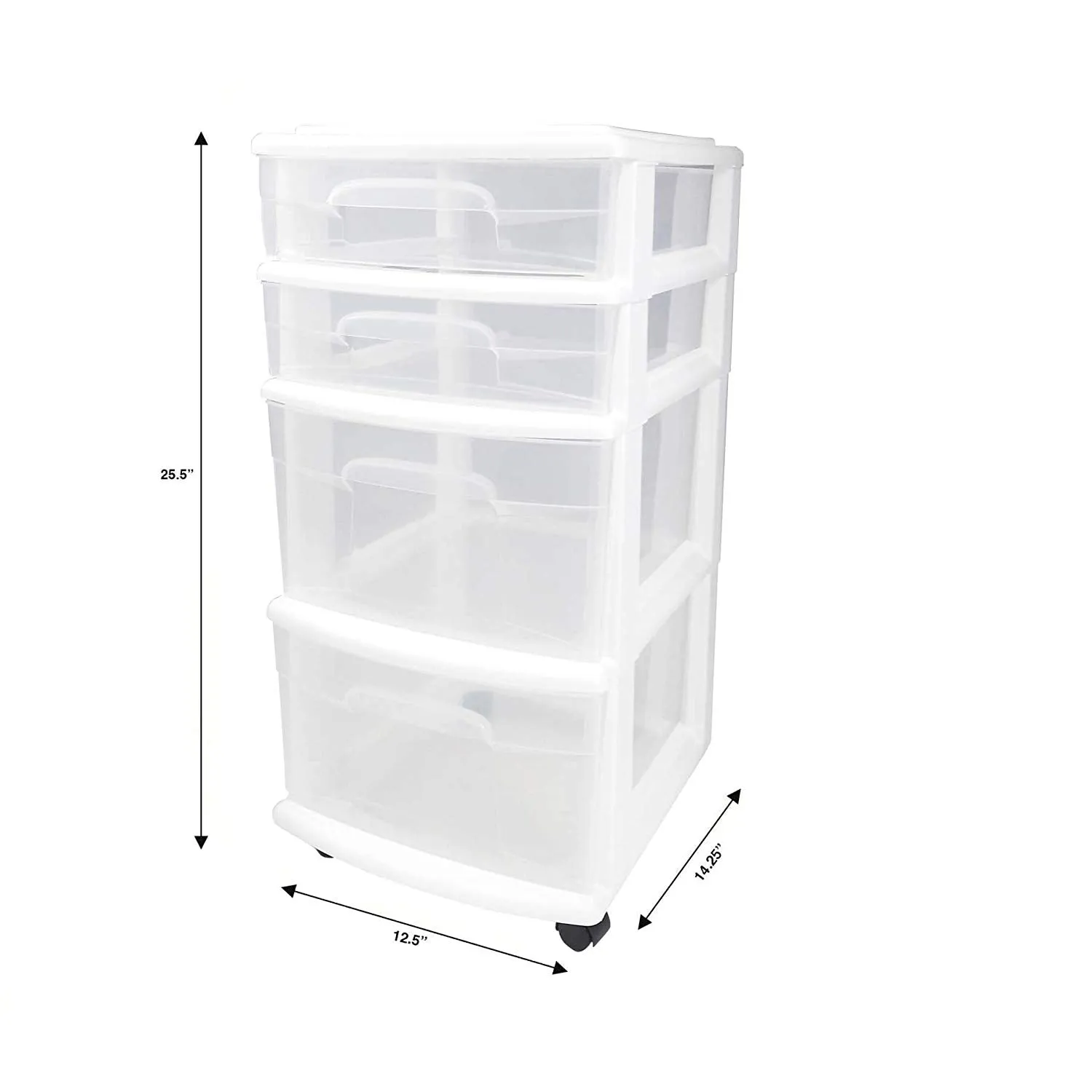 Plastic 4 Drawer Medium Cart