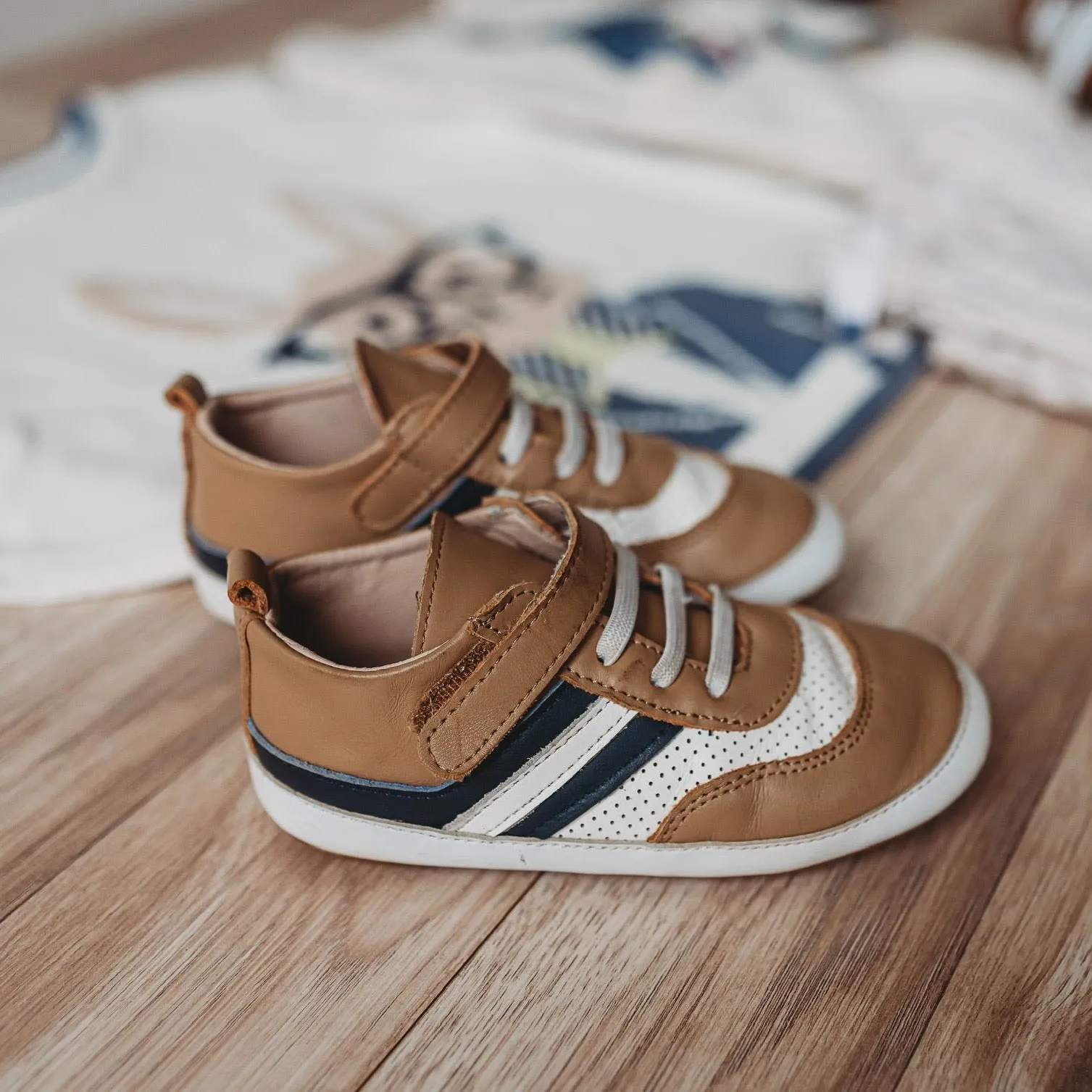 Pre-Order Brown and Navy Henry Low Top