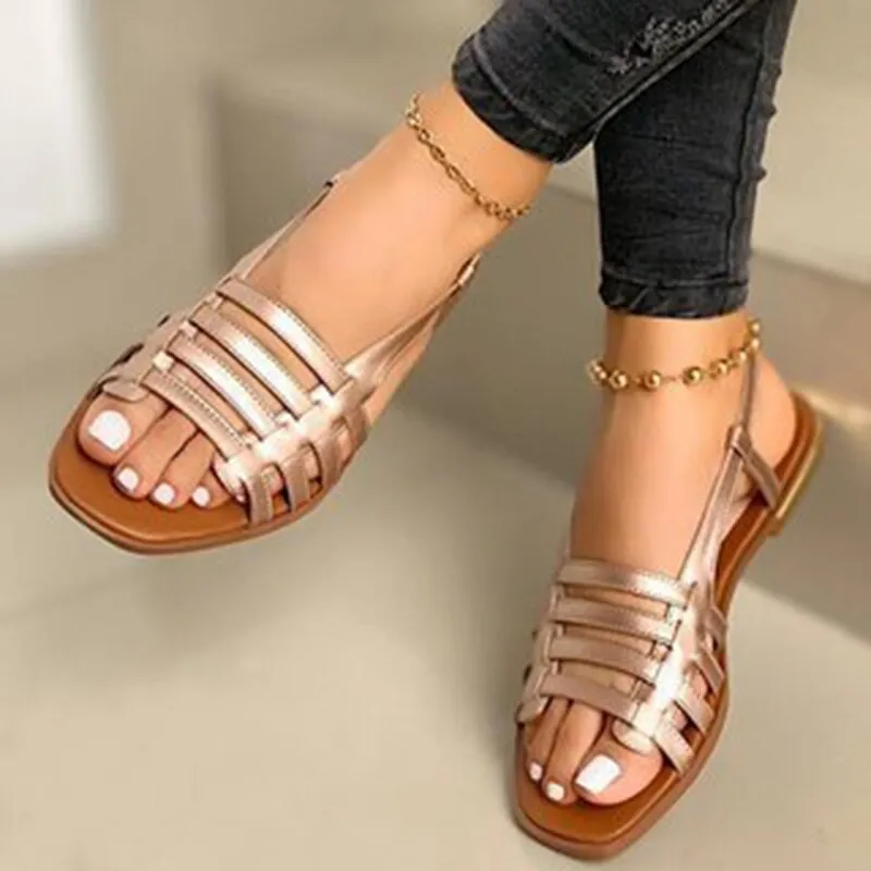 Purpdrank - Women Shoes Vintage Roman Platform Women Sandals Summer Buckle Causal Solid Durable Ladies Sandals Outdoor Rubber Footwear Femme