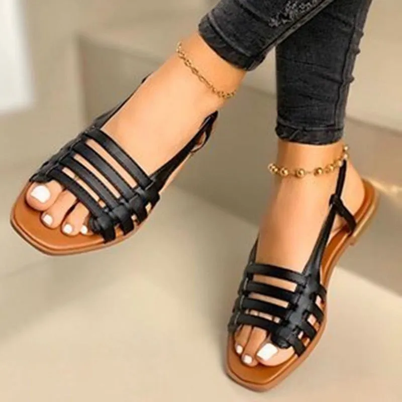 Purpdrank - Women Shoes Vintage Roman Platform Women Sandals Summer Buckle Causal Solid Durable Ladies Sandals Outdoor Rubber Footwear Femme