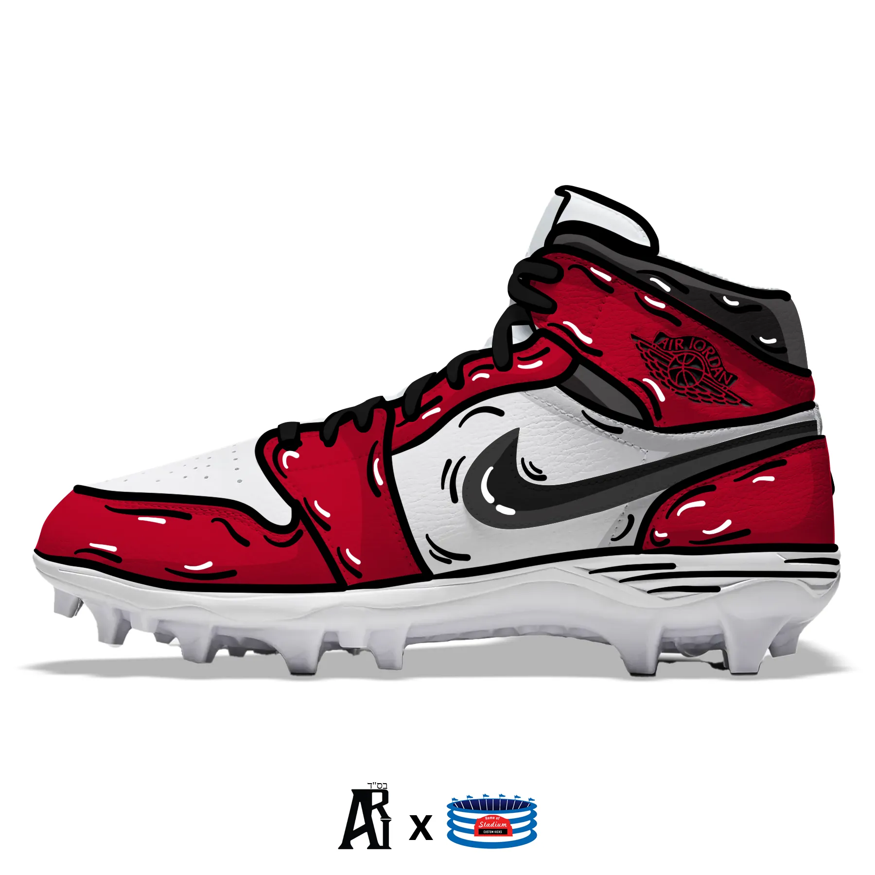 "Chicago Cartoon" Jordan 1 TD Cleats