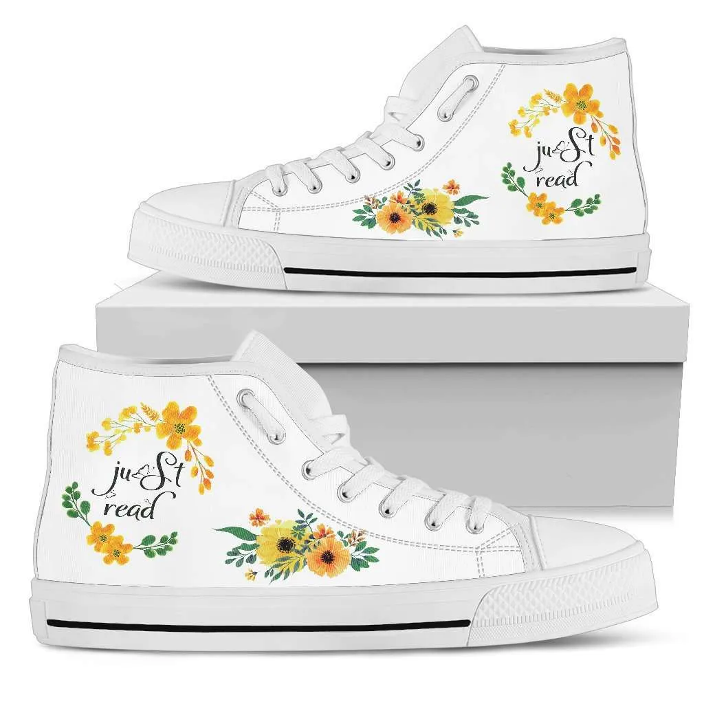 "Just read"Bookish high top women's shoes