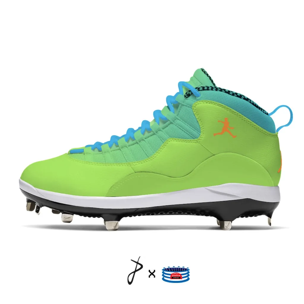 "Limeade” Jordan Retro 10 Metal Baseball Cleats