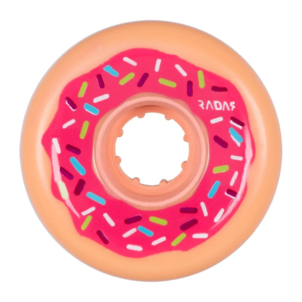 Radar Donut Roller Skate Wheels 62mm - Pink Sprinkles (4 Pack)