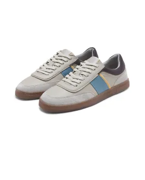 Rare Rabbit Men Kairos Pro Light Grey Premium Suede Leather Low-Top Lace-Up Sneaker Shoes