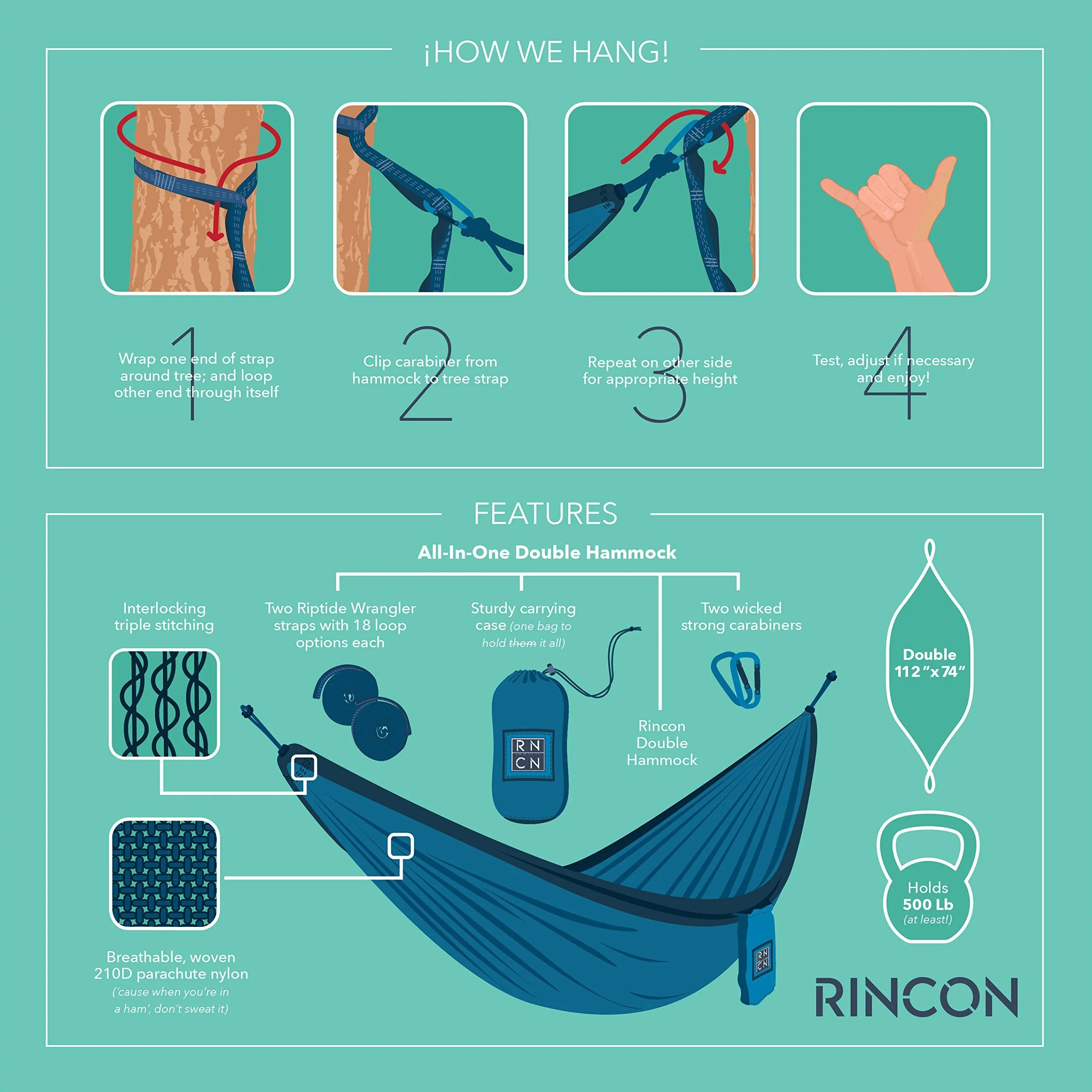 Red & Blue Hammock - Rincon Outdoor