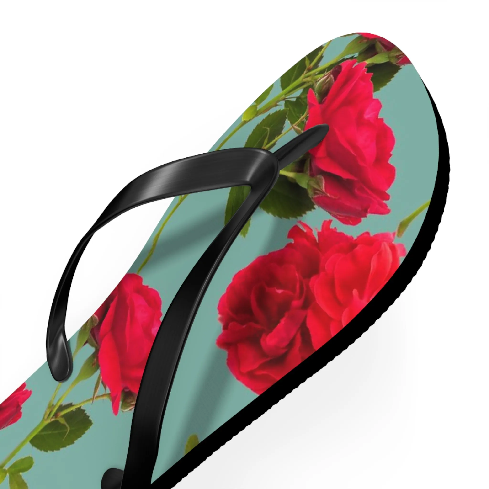 Red Flowers and blue - Inovax Flip Flops