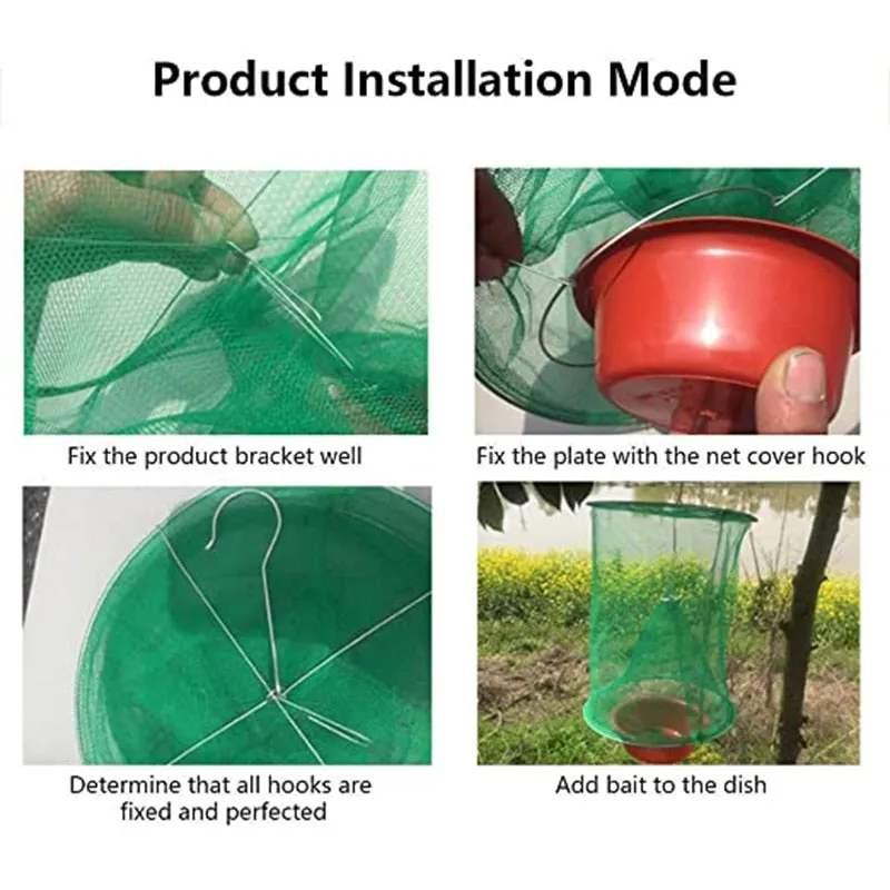 Reusable Hanging Cage Net Fly Trap