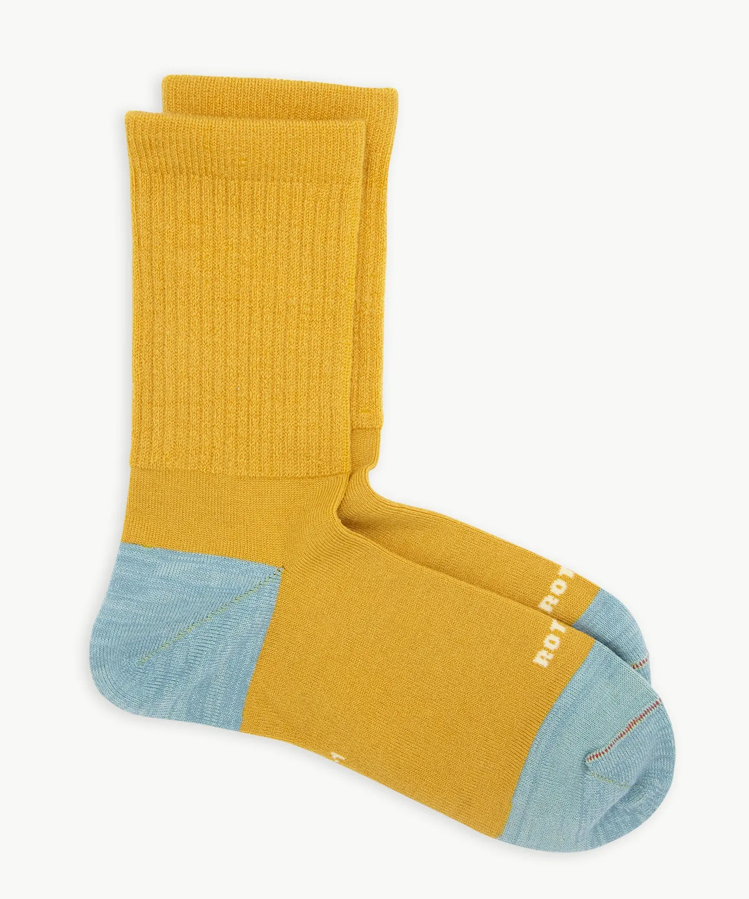 RoToTo Hybrid Merino Crew Socks in Yellow