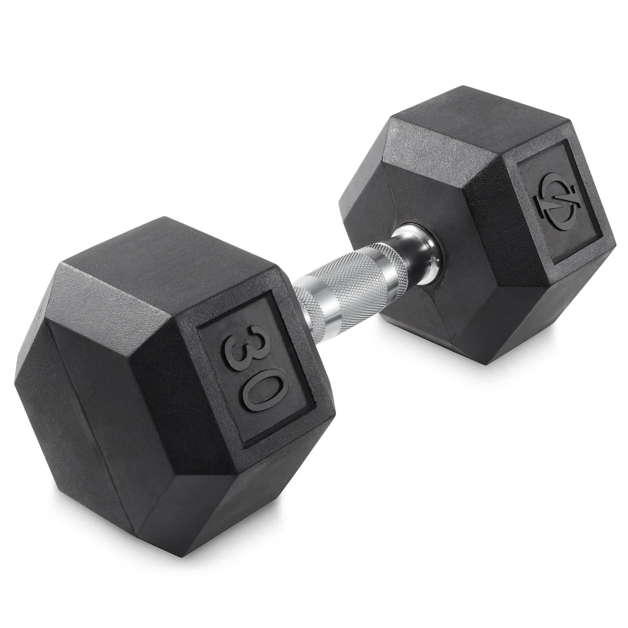 Rubber Coated Hex Dumbbell, Cast Iron Hand Weights, 25 lb to 50 Pound