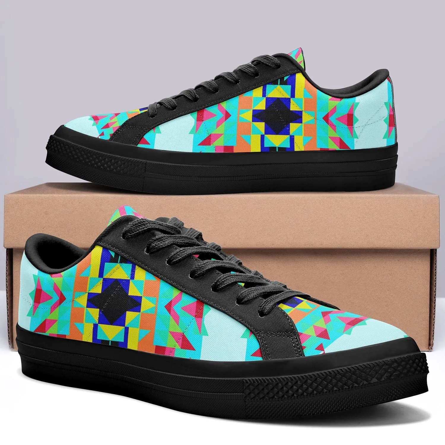 Sacred Spring Aapisi Low Top Canvas Shoes Black Sole