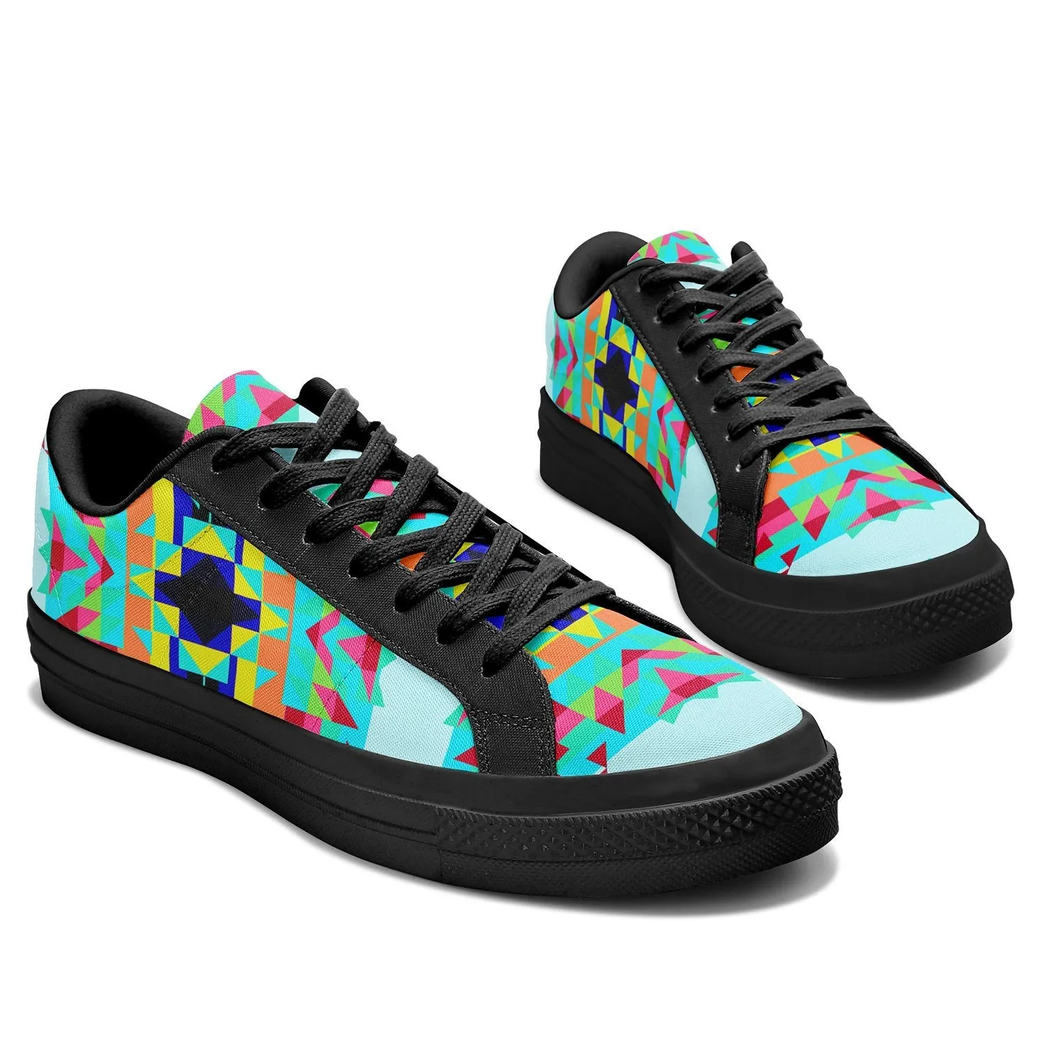 Sacred Spring Aapisi Low Top Canvas Shoes Black Sole