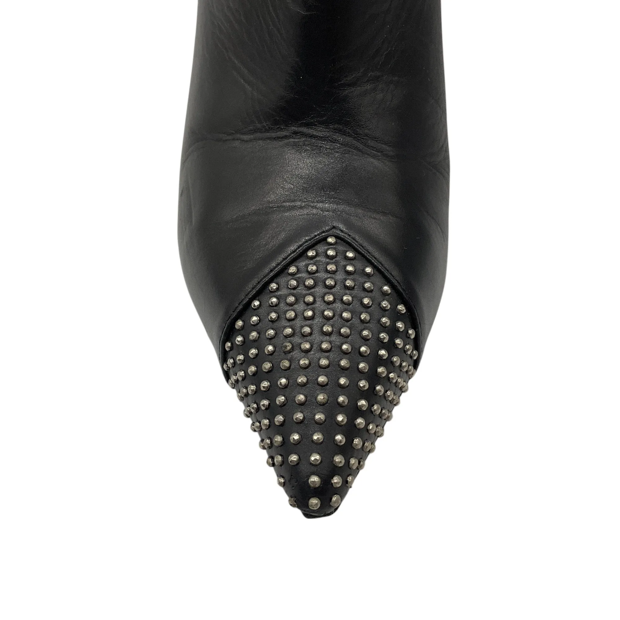 Saint Laurent Black Palladio Studded Leather Ankle Booties