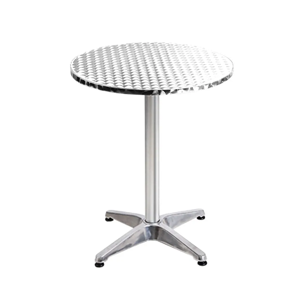 Set of 4 Outdoor Bar Table Aluminium Round 70/110CM