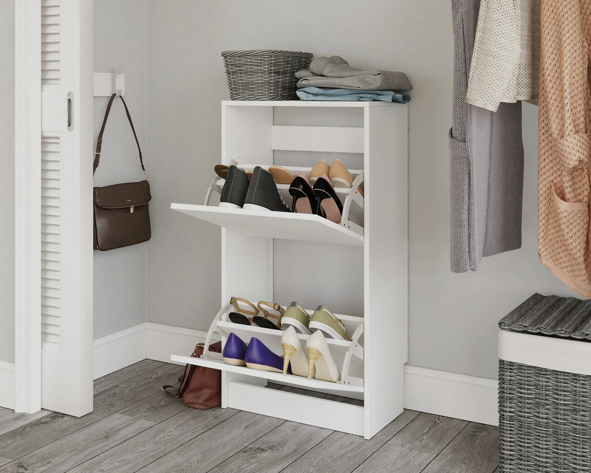 Shoe Storage Cabinet White 3a