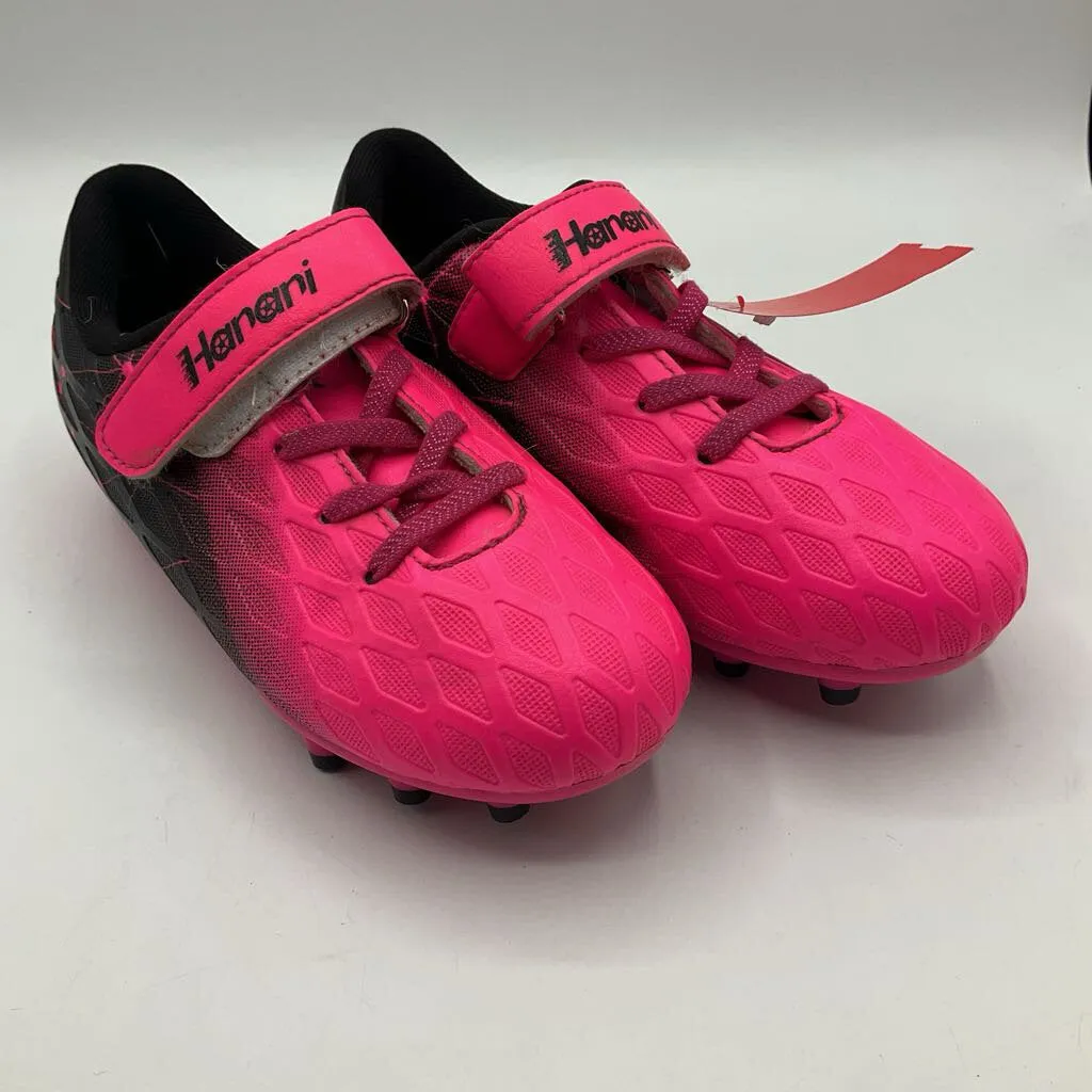 Size 13: Harari Black/Pink Velcro Strap Soccer Cleats