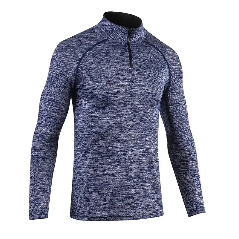 Slim Fit Men's Long Sleeve Quick Dry T-Shirt for Outdoor Jogging - T-shirt Gym Tops Sportswear