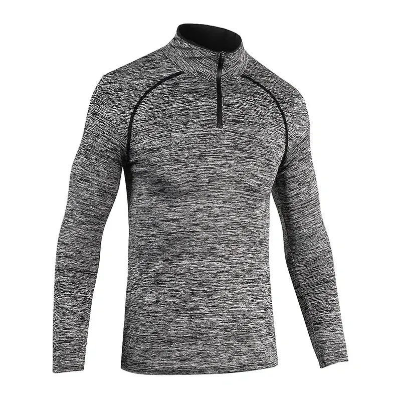 Slim Fit Men's Long Sleeve Quick Dry T-Shirt for Outdoor Jogging - T-shirt Gym Tops Sportswear