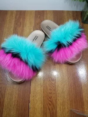 So “Miami Heat” Women's Fluffy Fur Flops