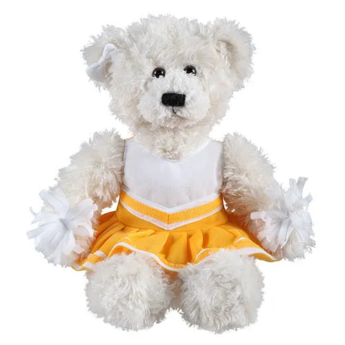 Soft Plush Stuffed Brandon Cream Teddy Bear with Cheerleader Outfit