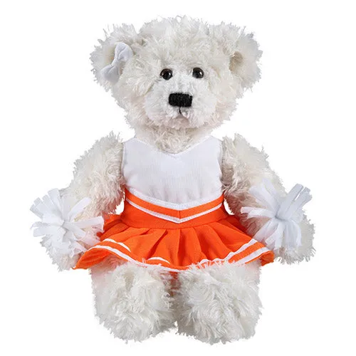 Soft Plush Stuffed Brandon Cream Teddy Bear with Cheerleader Outfit