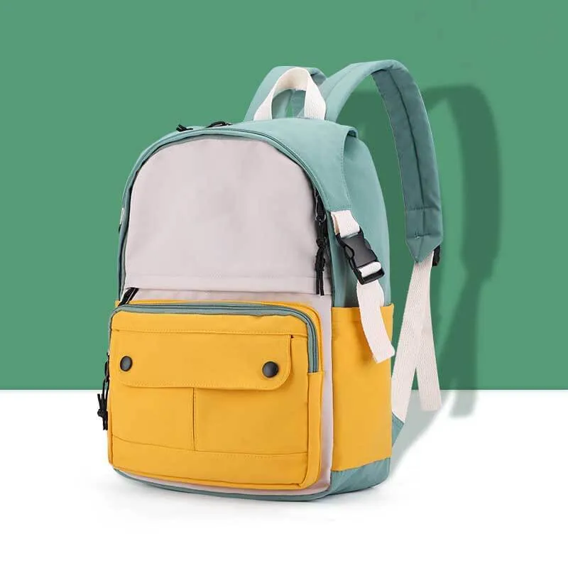 Solid Color Stitching Backpack