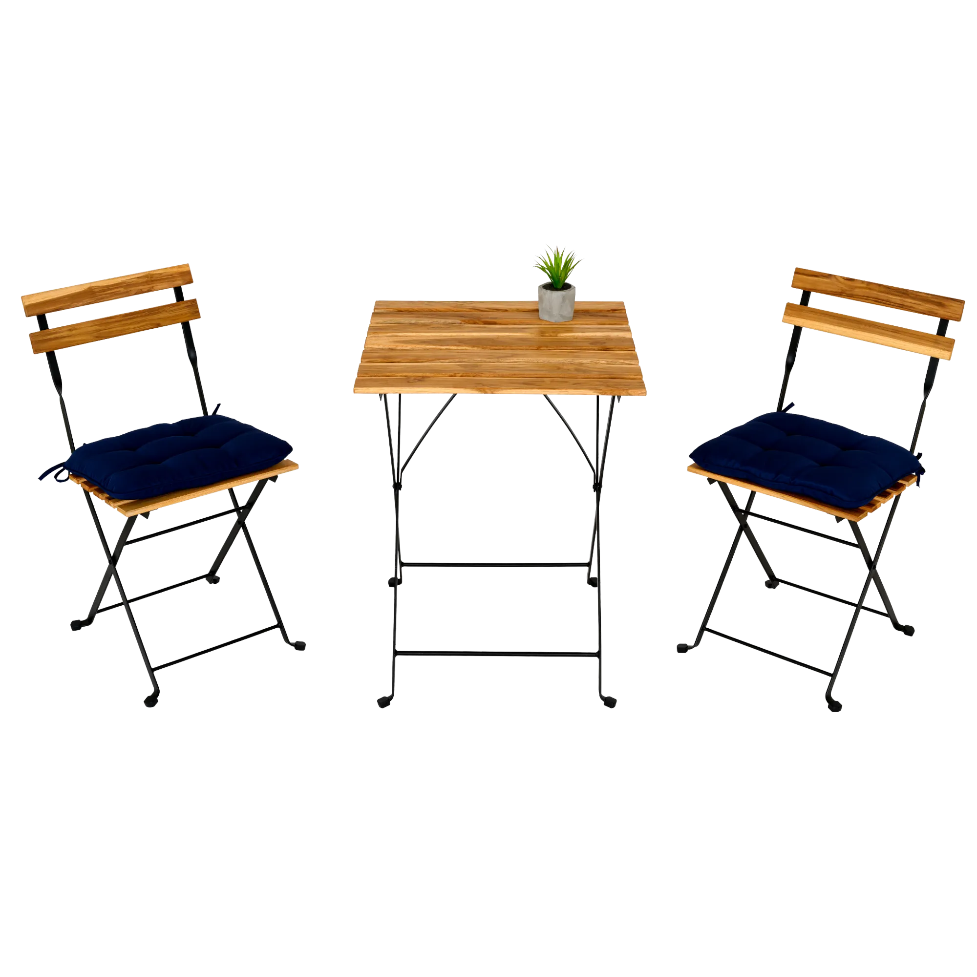 Solid Teak Wood Patio Bistro 3 Piece Set