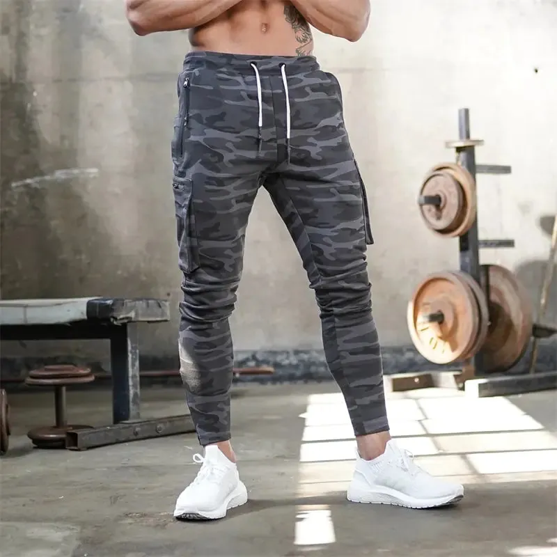 Sports Pants Multi-pocket Zipper Men^