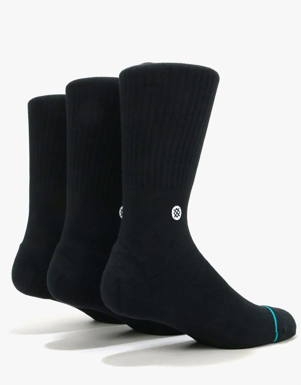 Stance Icon 3 Pack Classic Crew Socks - Black