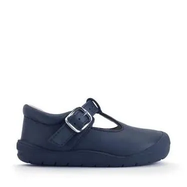 Start-Rite: Travel Buckle Kids First Walking Shoes - Navy Leather