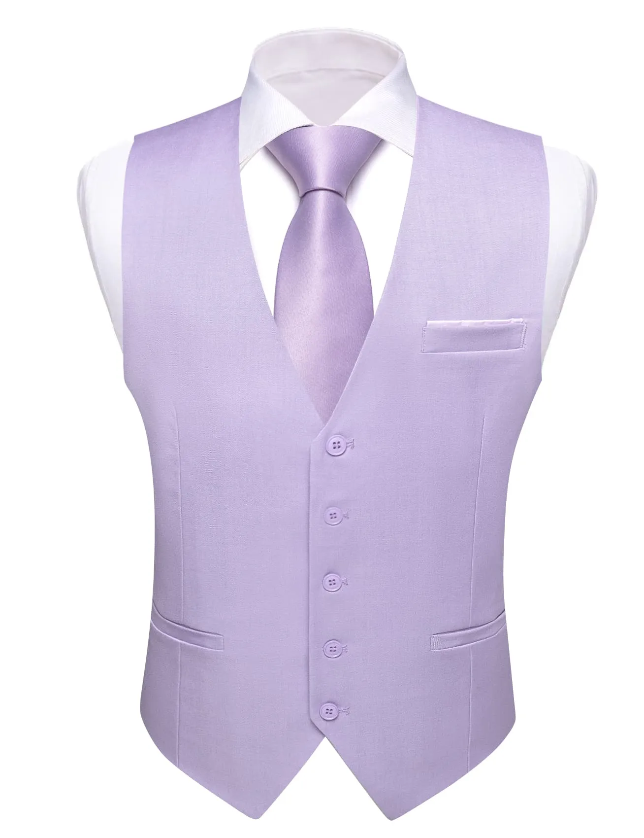 Ties2you Work Vest Languid Lavender Purple Solid Button Silk Mens Vest Jacket