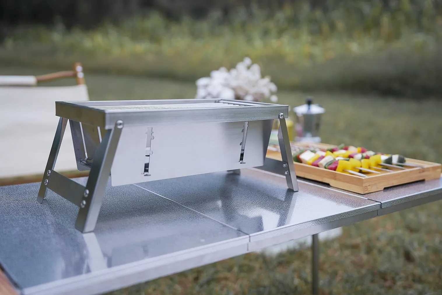 Ultimate Camping Style Stainless Steel Foldable Grill