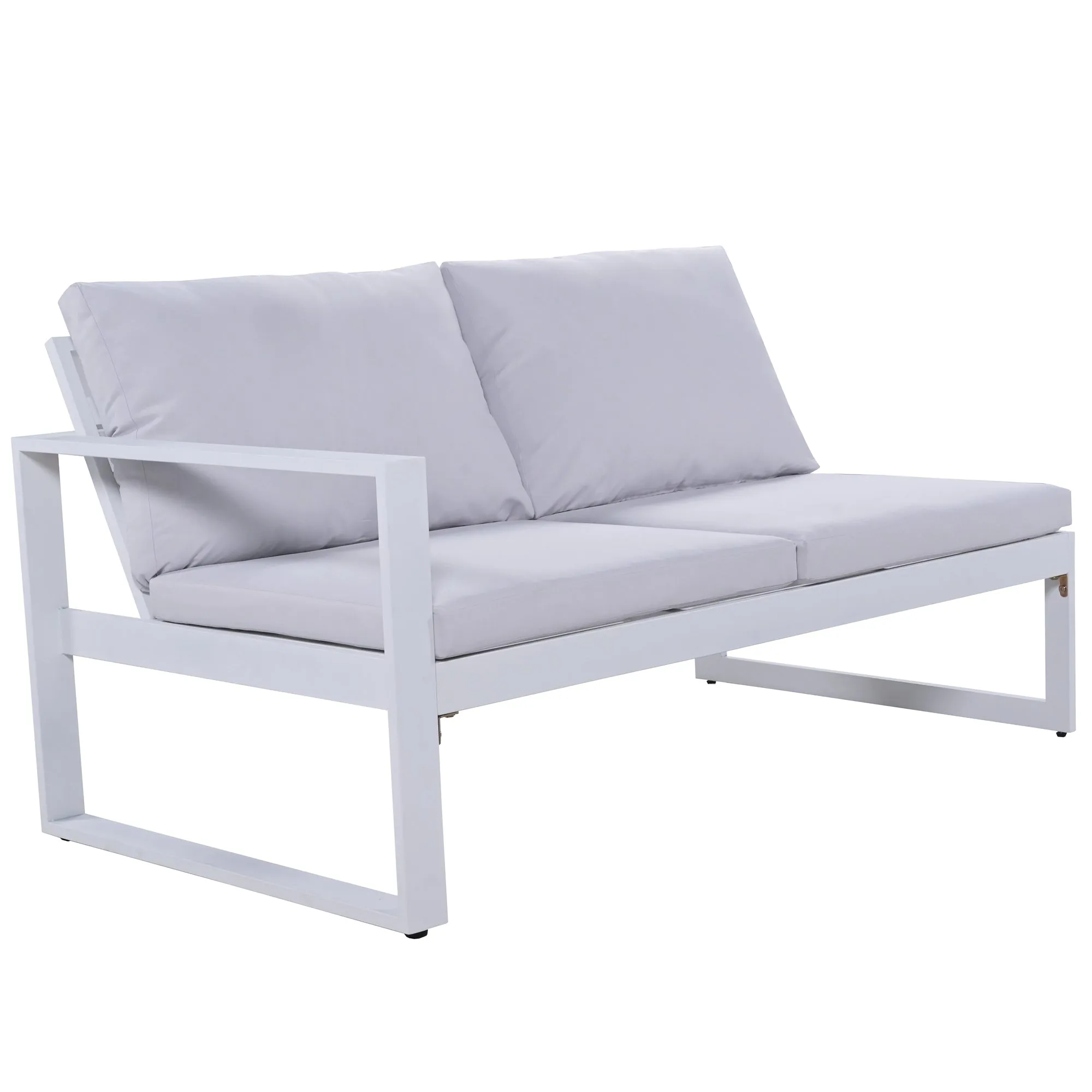 U_Style Industrial Style Outdoor Sofa Combination Set With 2 Love Sofa,1 Single Sofa,1 Table,2 Bench