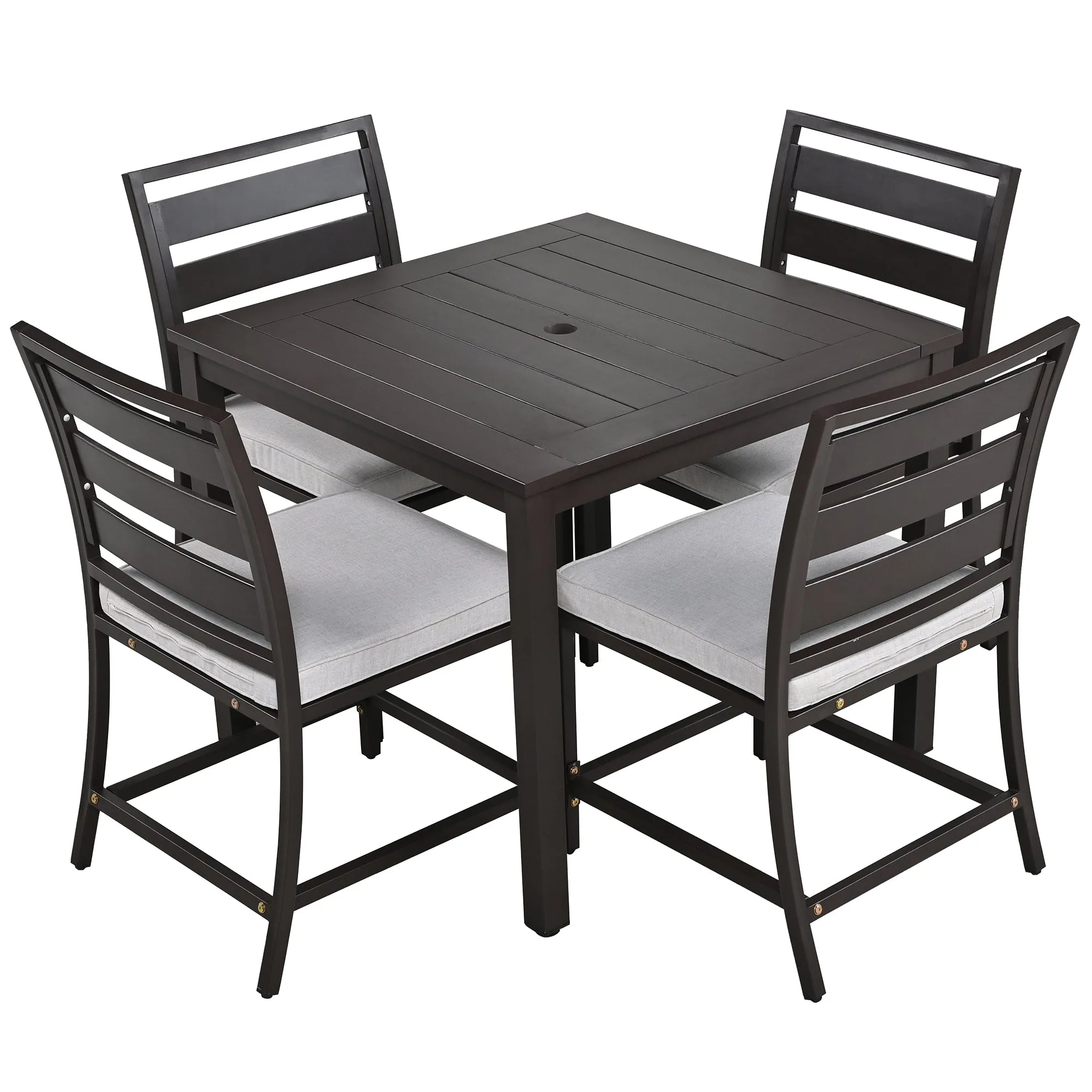 Ustyle Outdoor four-person dining table and chairs are suitable for courtyards, balconies, lawns