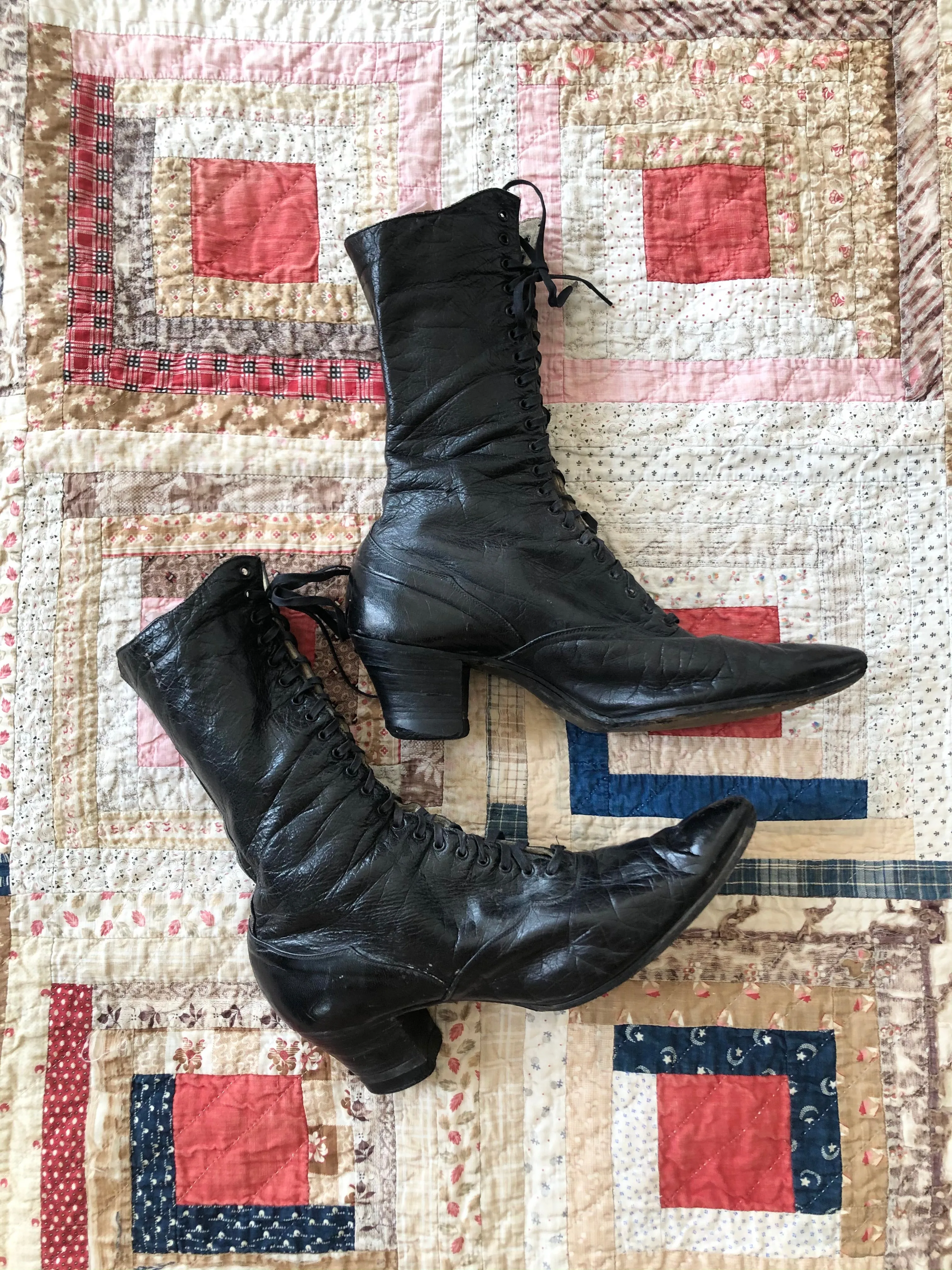 Victorian Leather Lace Up Boots