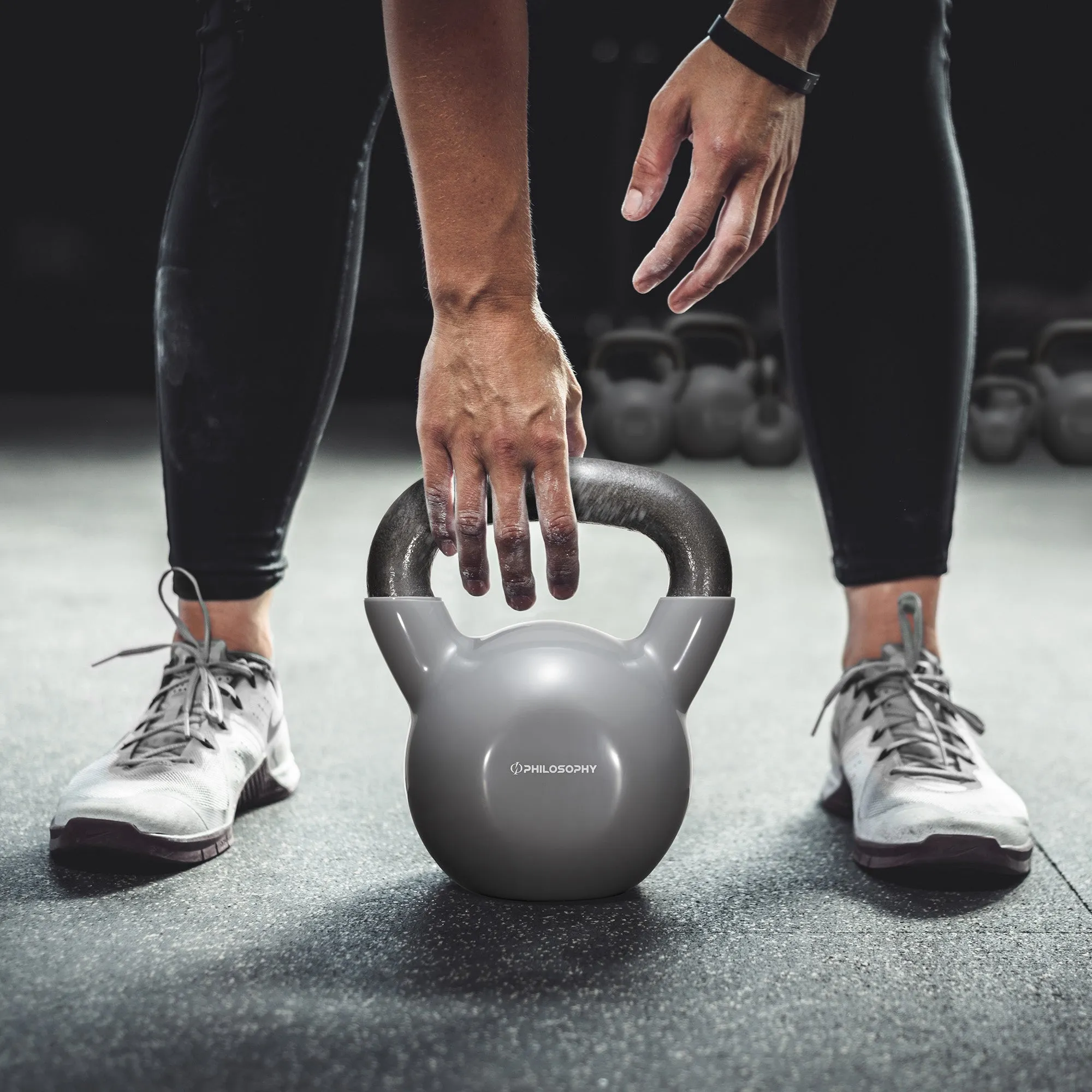 Vinyl Coated Cast Iron Kettlebell, 5 lbs to 50 Pound Weights